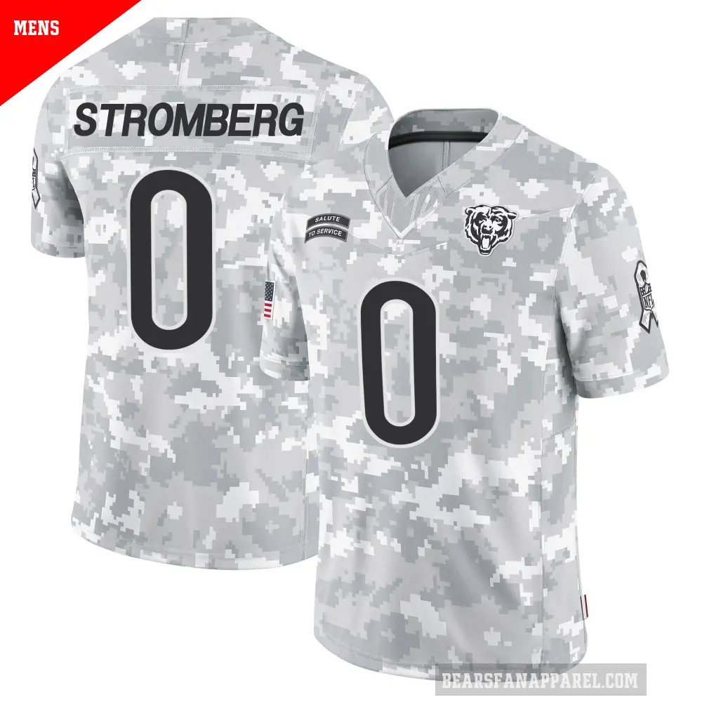 Men's Chicago Bears ＃0 Ricky Stromberg Arctic Camo Limited 2024 Salute to Service Jersey