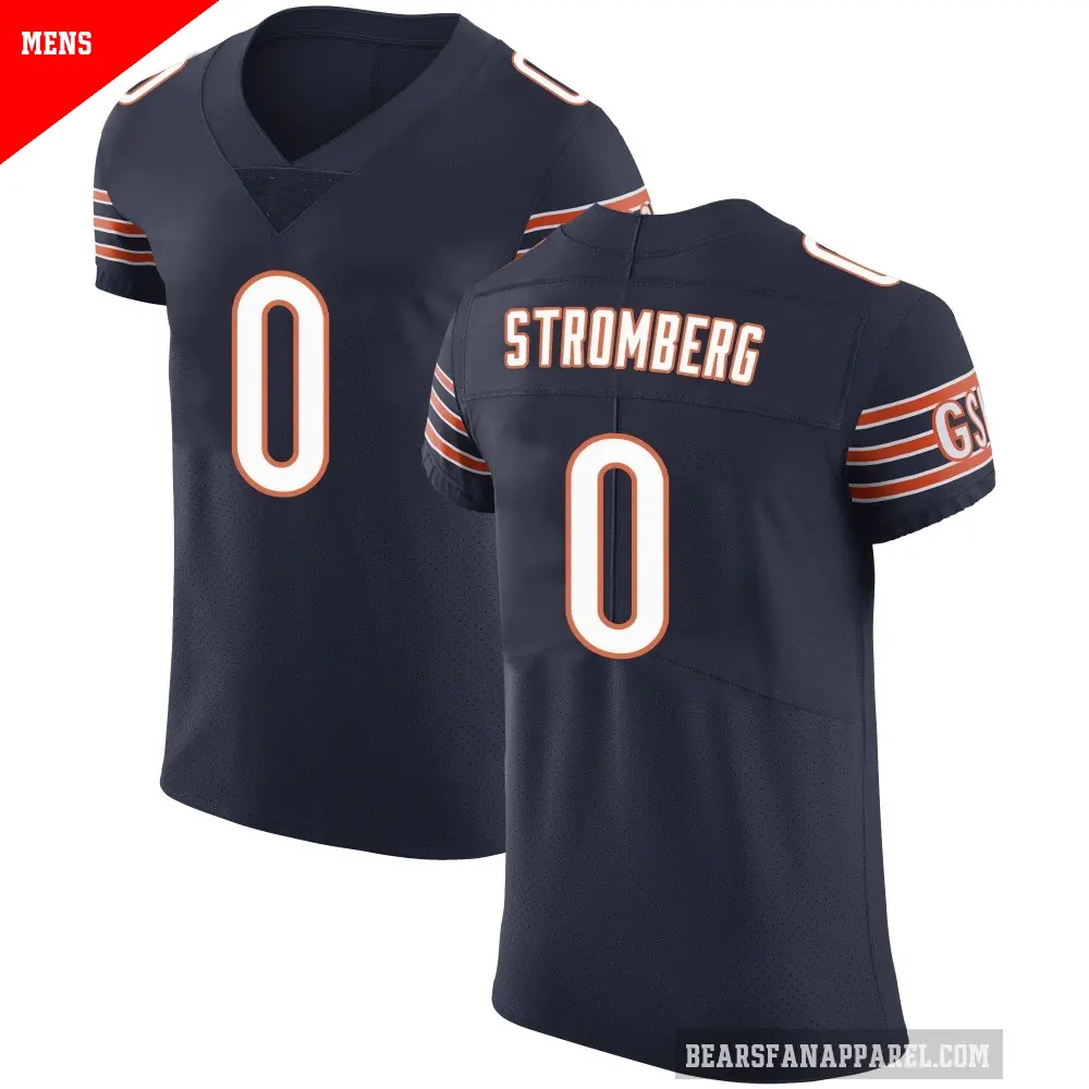 Men's Chicago Bears ＃0 Ricky Stromberg Navy Elite Team Color Vapor Untouchable Jersey