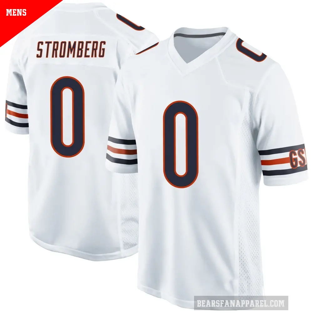 Men's Chicago Bears ＃0 Ricky Stromberg White Game Jersey
