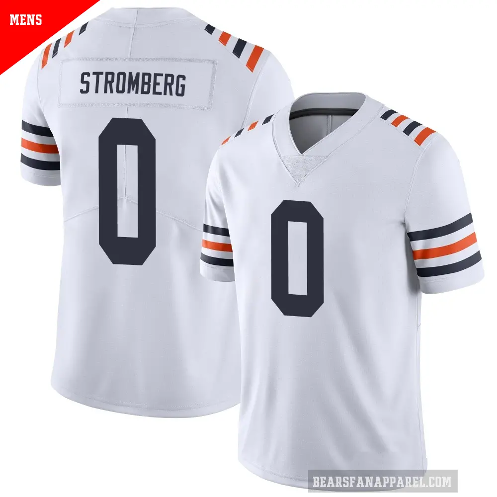 Men's Chicago Bears ＃0 Ricky Stromberg White Limited Alternate Classic Vapor Jersey