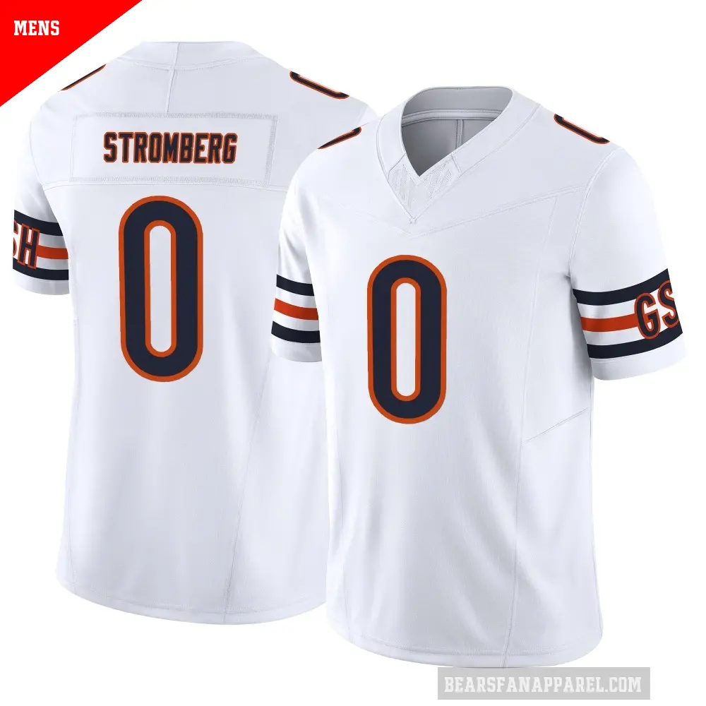 Men's Chicago Bears ＃0 Ricky Stromberg White Limited Vapor F.U.S.E. Jersey