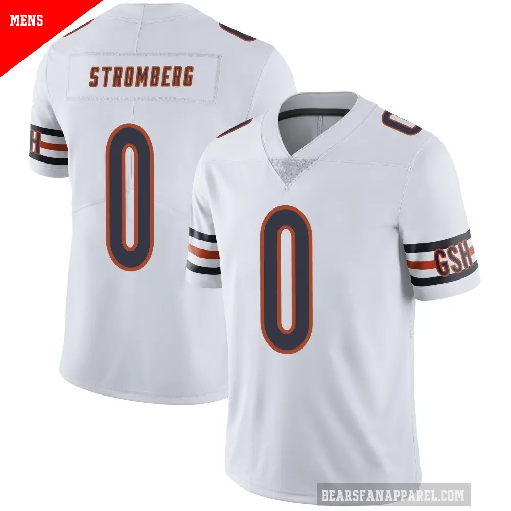 Men's Chicago Bears ＃0 Ricky Stromberg White Limited Vapor Untouchable Jersey