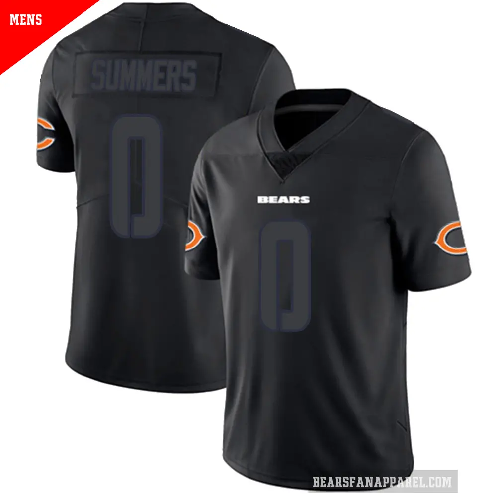 Men's Chicago Bears ＃0 Ty Summers Black Impact Limited Jersey