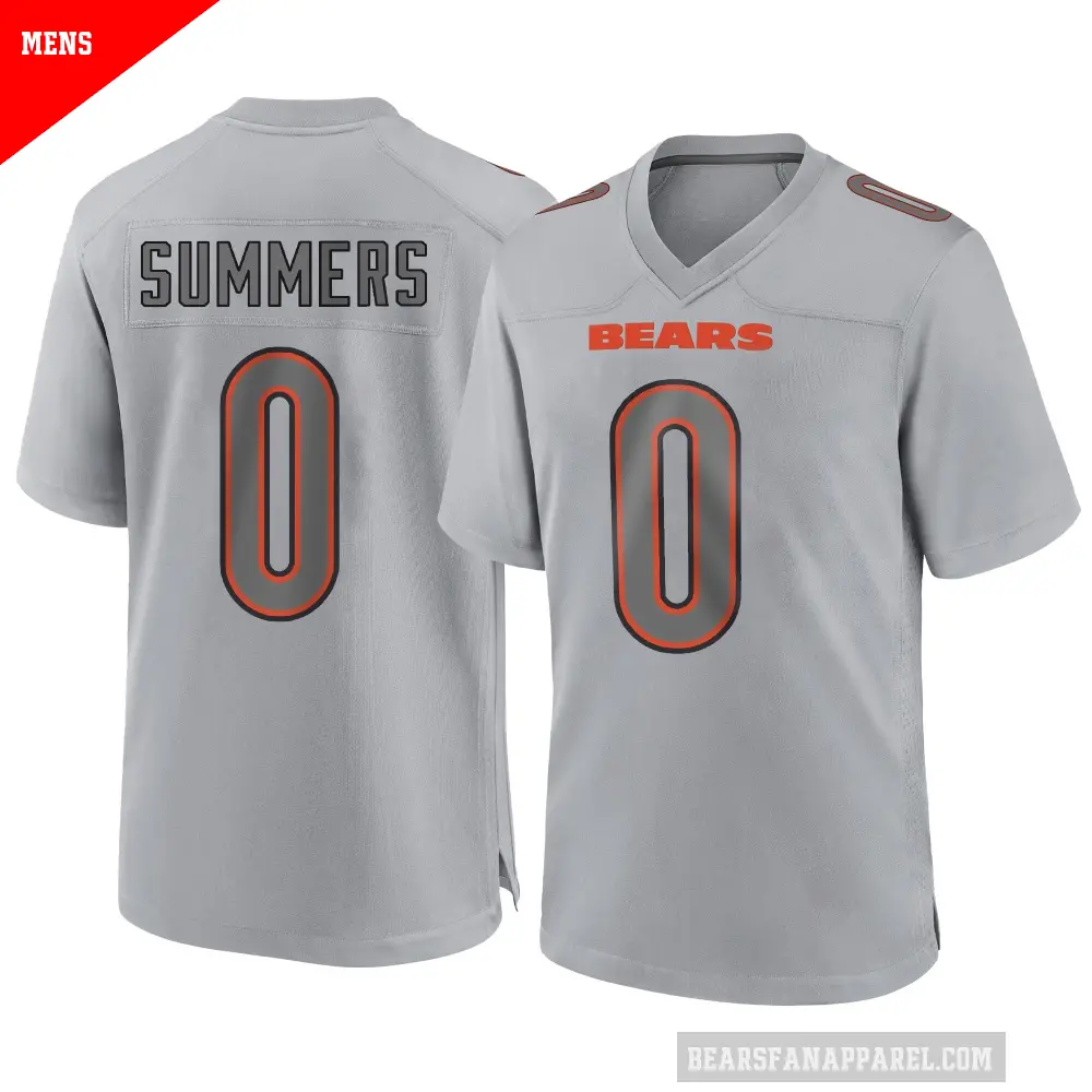 Men's Chicago Bears ＃0 Ty Summers Gray Game Atmosphere Fashion Jersey