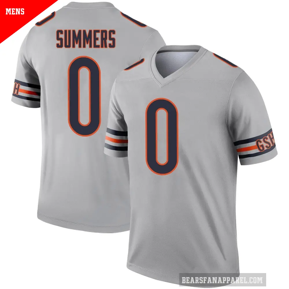 Men's Chicago Bears ＃0 Ty Summers Legend Inverted Silver Jersey