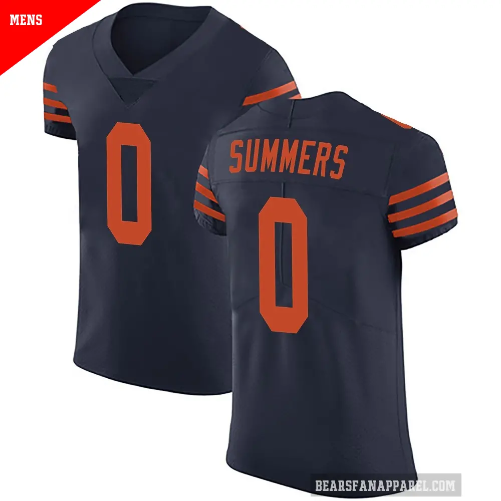 Men's Chicago Bears ＃0 Ty Summers Navy Blue Elite Alternate Vapor Untouchable Jersey