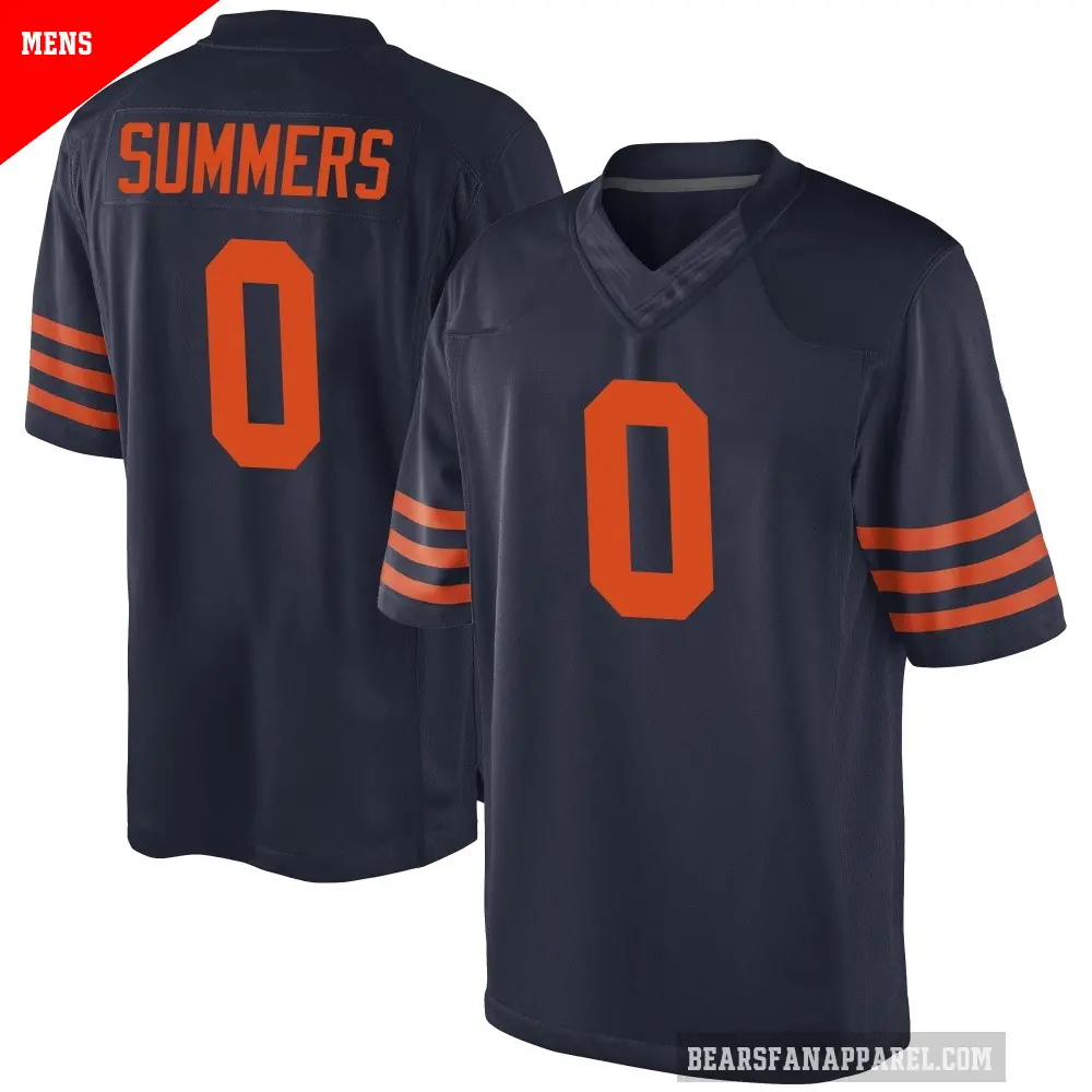 Men's Chicago Bears ＃0 Ty Summers Navy Blue Game Alternate Jersey