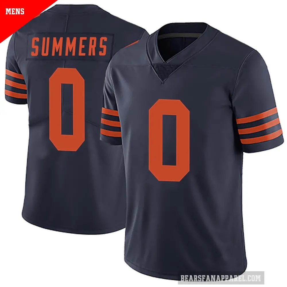Men's Chicago Bears ＃0 Ty Summers Navy Blue Limited Alternate Vapor Untouchable Jersey
