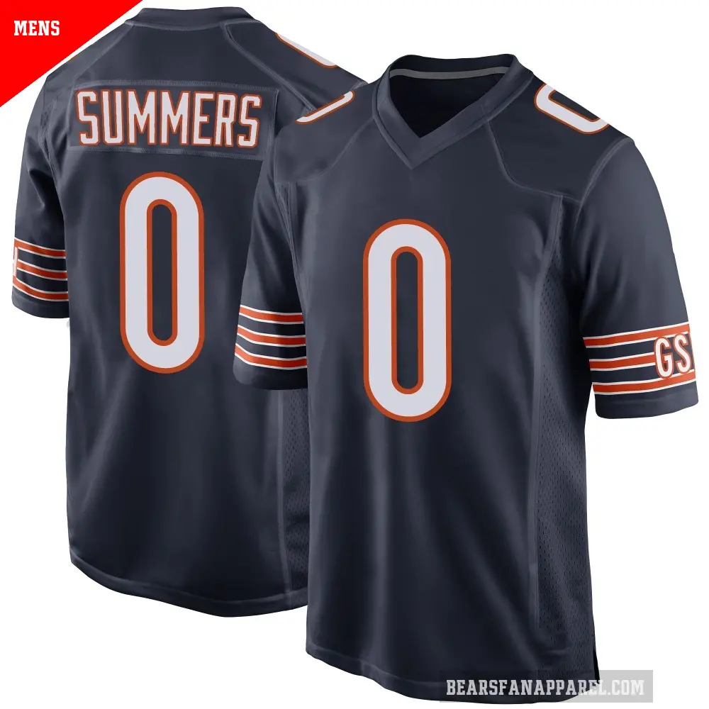 Men's Chicago Bears ＃0 Ty Summers Navy Game Team Color Jersey