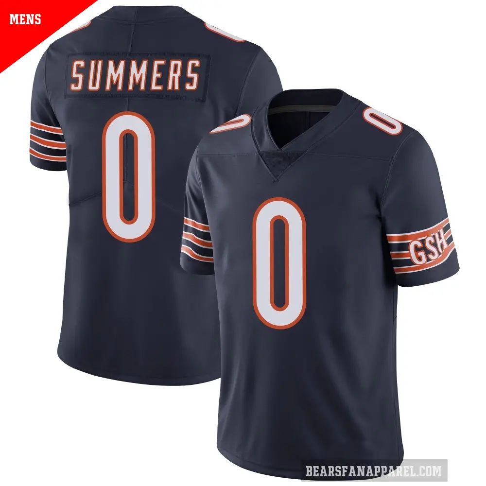 Men's Chicago Bears ＃0 Ty Summers Navy Limited Team Color Vapor Untouchable Jersey