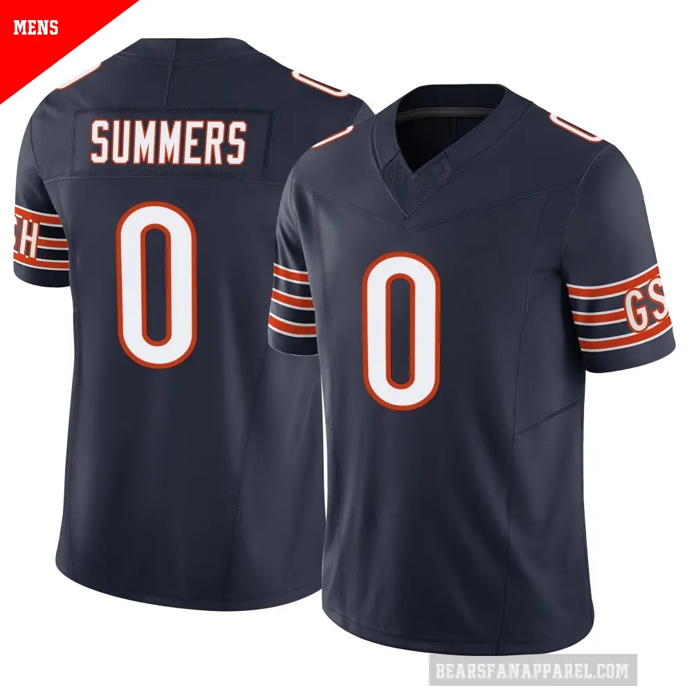 Men's Chicago Bears ＃0 Ty Summers Navy Limited Vapor F.U.S.E. Jersey