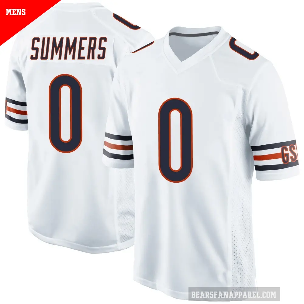 Men's Chicago Bears ＃0 Ty Summers White Game Jersey