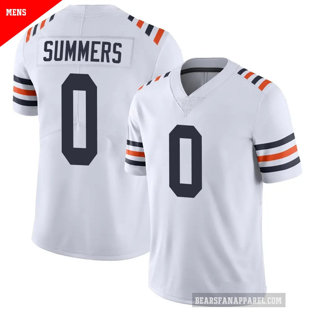 Men's Chicago Bears ＃0 Ty Summers White Limited Alternate Classic Vapor Jersey