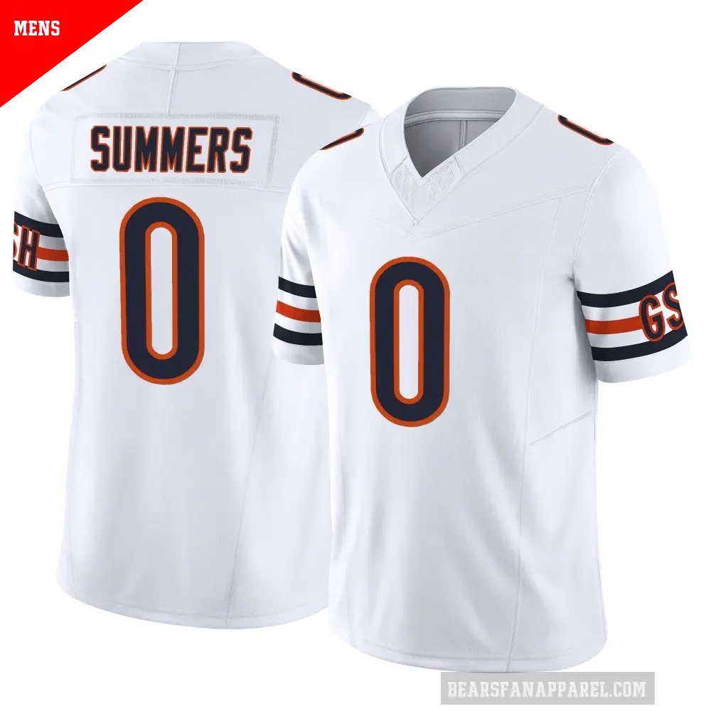 Men's Chicago Bears ＃0 Ty Summers White Limited Vapor F.U.S.E. Jersey