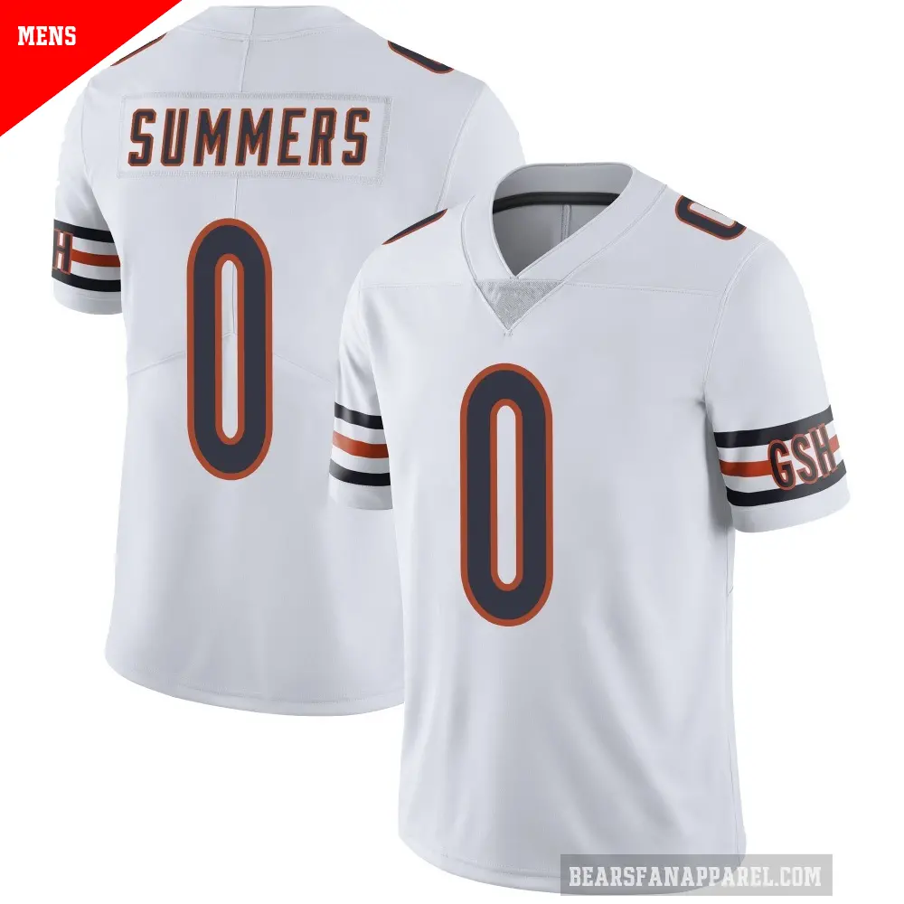 Men's Chicago Bears ＃0 Ty Summers White Limited Vapor Untouchable Jersey