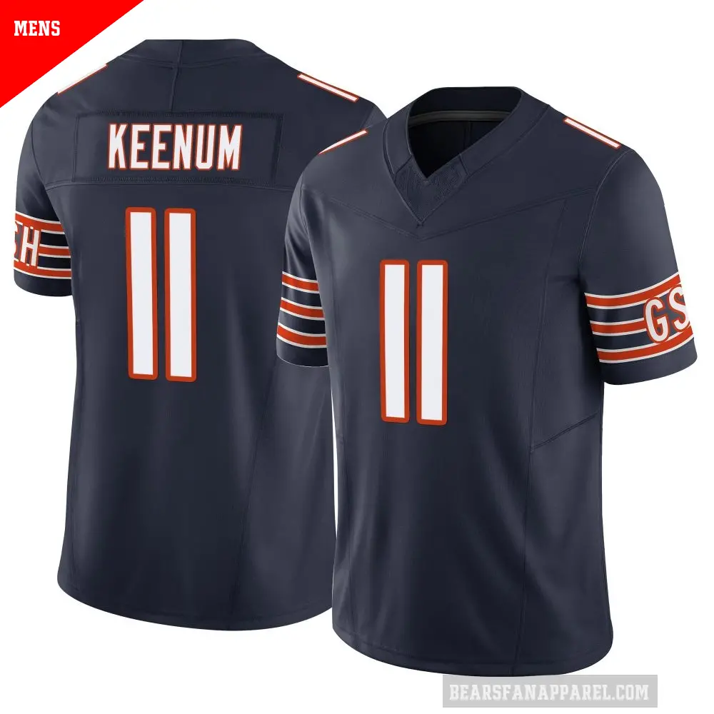 Men's Chicago Bears ＃11 Case Keenum Navy Limited Vapor F.U.S.E. Jersey