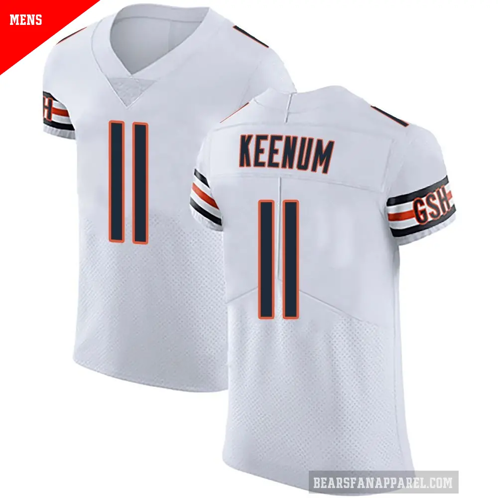 Men's Chicago Bears ＃11 Case Keenum White Elite Vapor Untouchable Jersey