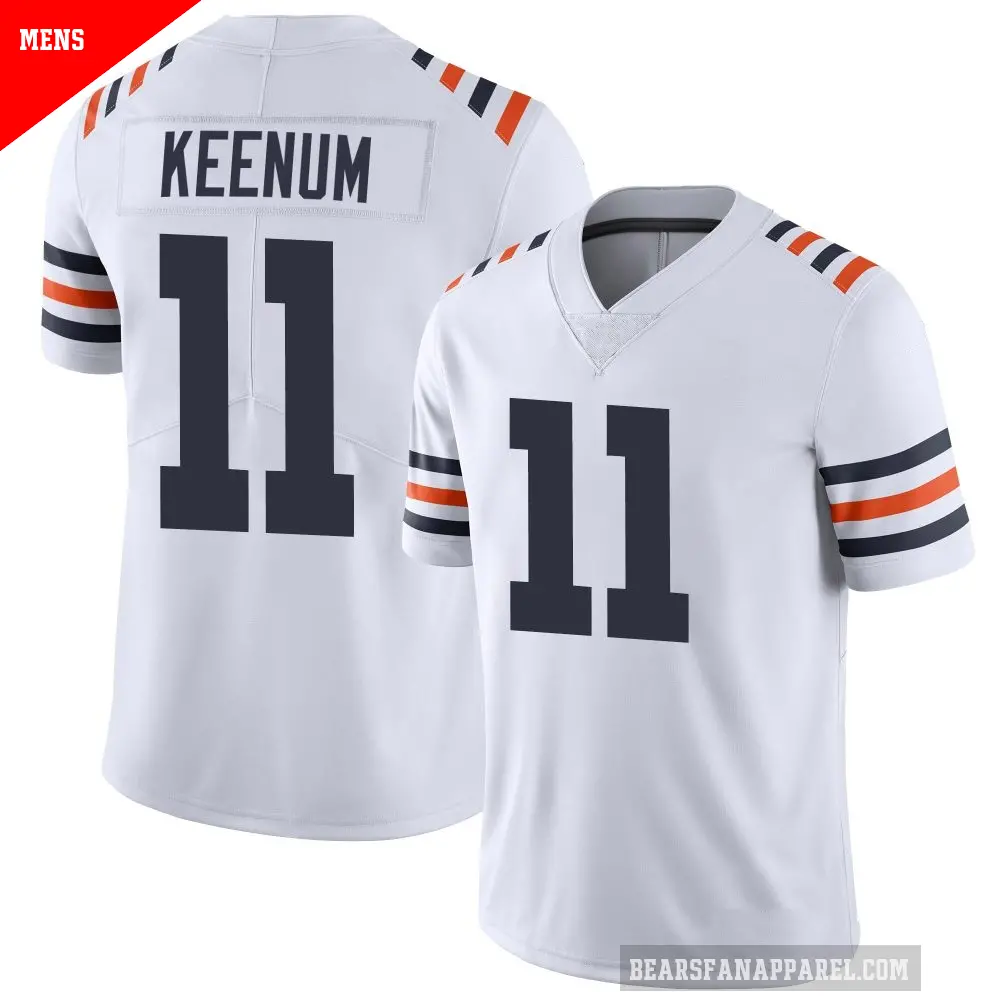 Men's Chicago Bears ＃11 Case Keenum White Limited Alternate Classic Vapor Jersey