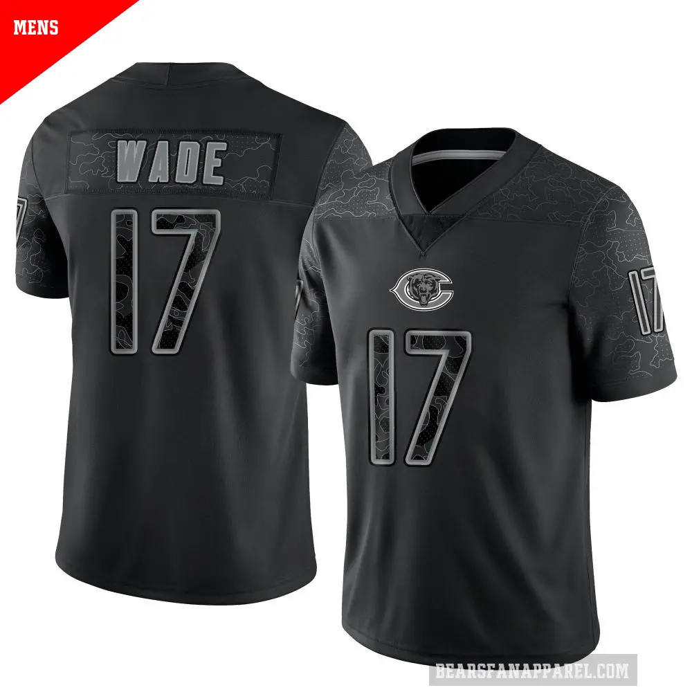 Men's Chicago Bears ＃17 Barrington Wade Black Limited Reflective Jersey