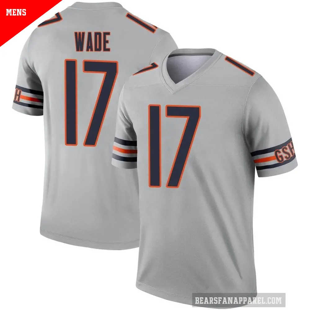 Men's Chicago Bears ＃17 Barrington Wade Legend Inverted Silver Jersey