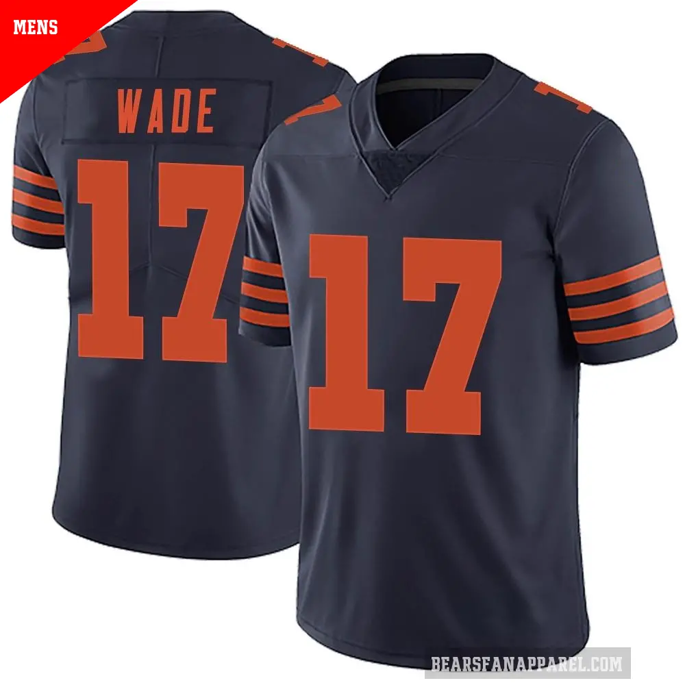 Men's Chicago Bears ＃17 Barrington Wade Navy Blue Limited Alternate Vapor Untouchable Jersey