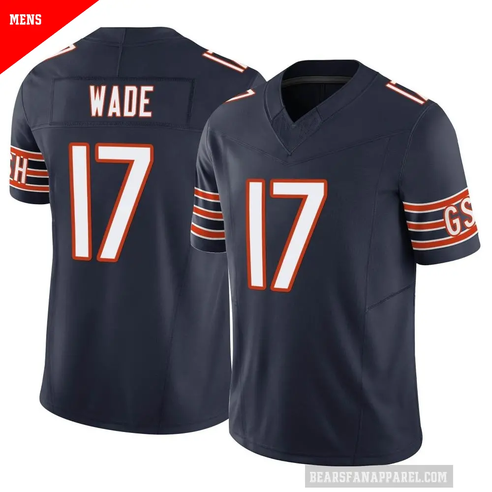 Men's Chicago Bears ＃17 Barrington Wade Navy Limited Vapor F.U.S.E. Jersey