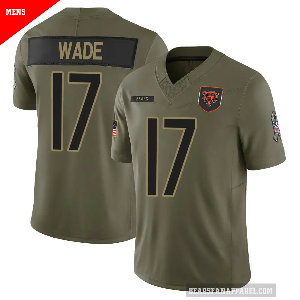 Men's Chicago Bears ＃17 Barrington Wade Olive Limited 2025 Salute to Service Jersey