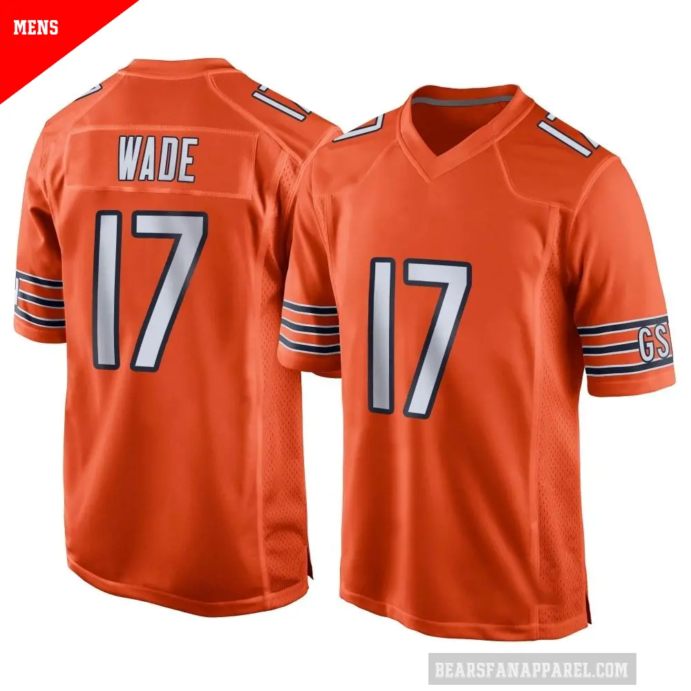 Men's Chicago Bears ＃17 Barrington Wade Orange Game Alternate Jersey