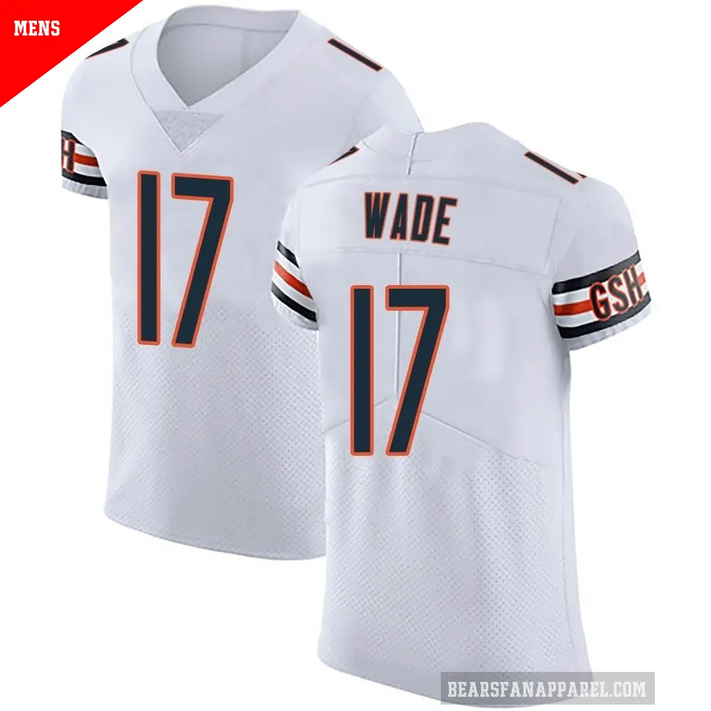 Men's Chicago Bears ＃17 Barrington Wade White Elite Vapor Untouchable Jersey