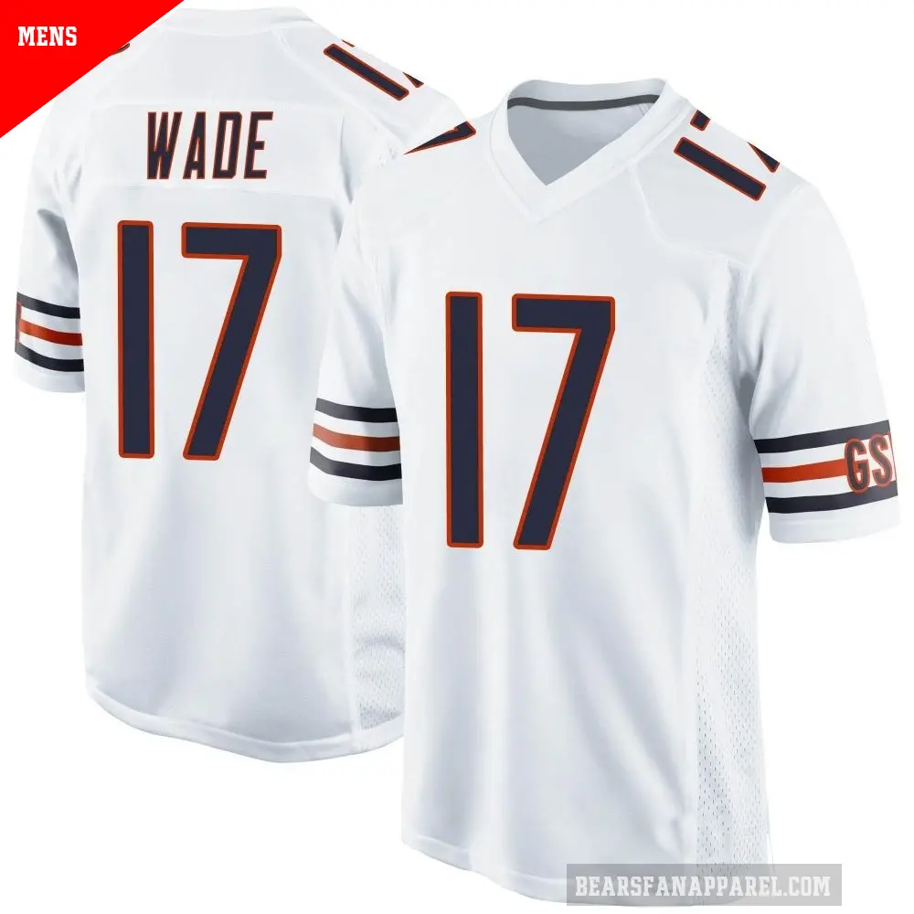 Men's Chicago Bears ＃17 Barrington Wade White Game Jersey
