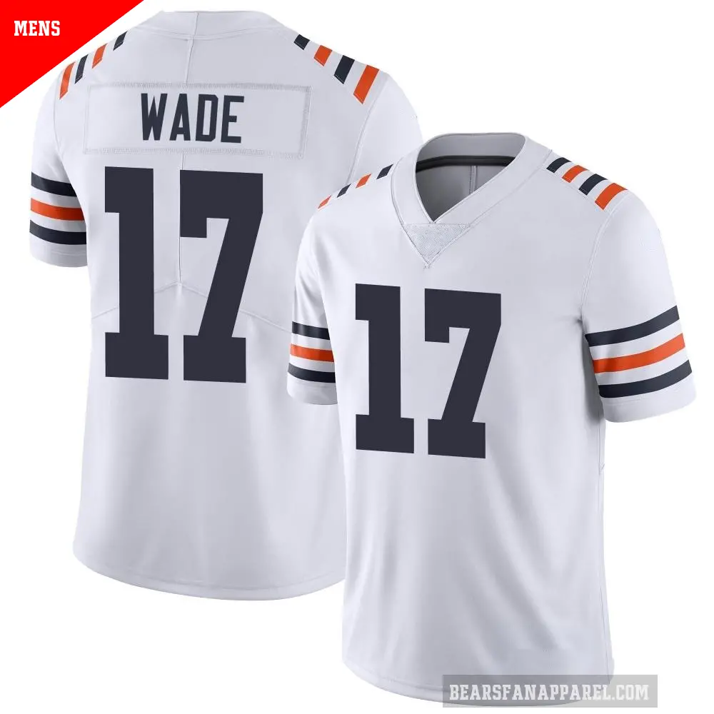 Men's Chicago Bears ＃17 Barrington Wade White Limited Alternate Classic Vapor Jersey