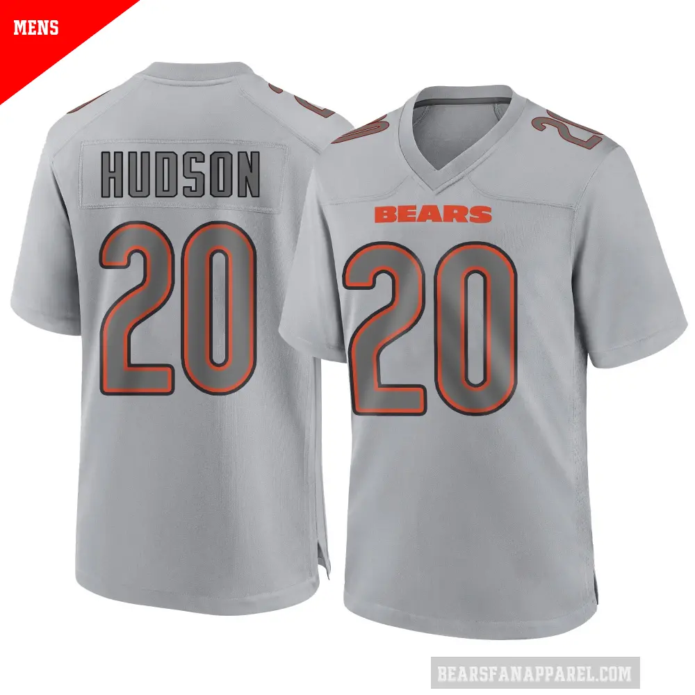 Men's Chicago Bears ＃20 Kyron Hudson Gray Game Atmosphere Fashion Jersey