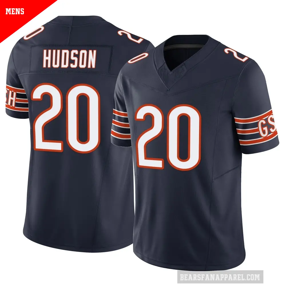 Men's Chicago Bears ＃20 Kyron Hudson Navy Limited Vapor F.U.S.E. Jersey