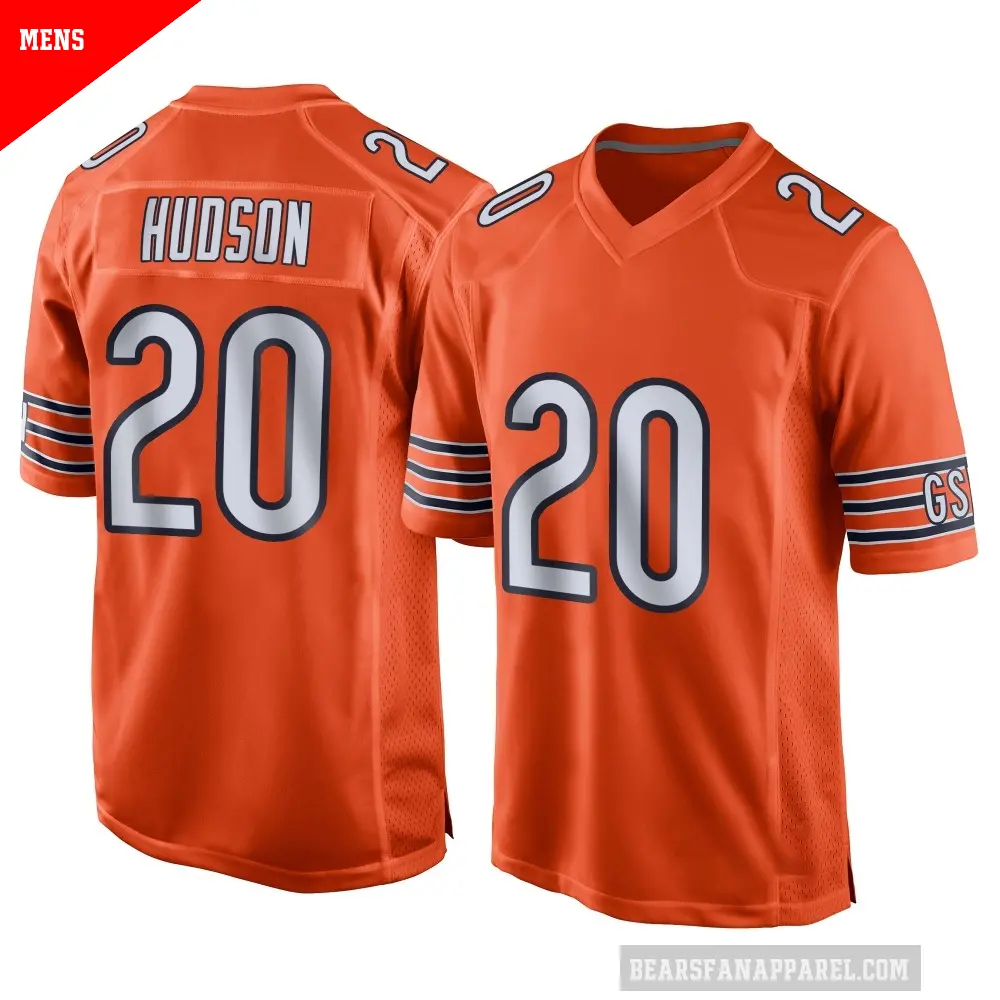Men's Chicago Bears ＃20 Kyron Hudson Orange Game Alternate Jersey