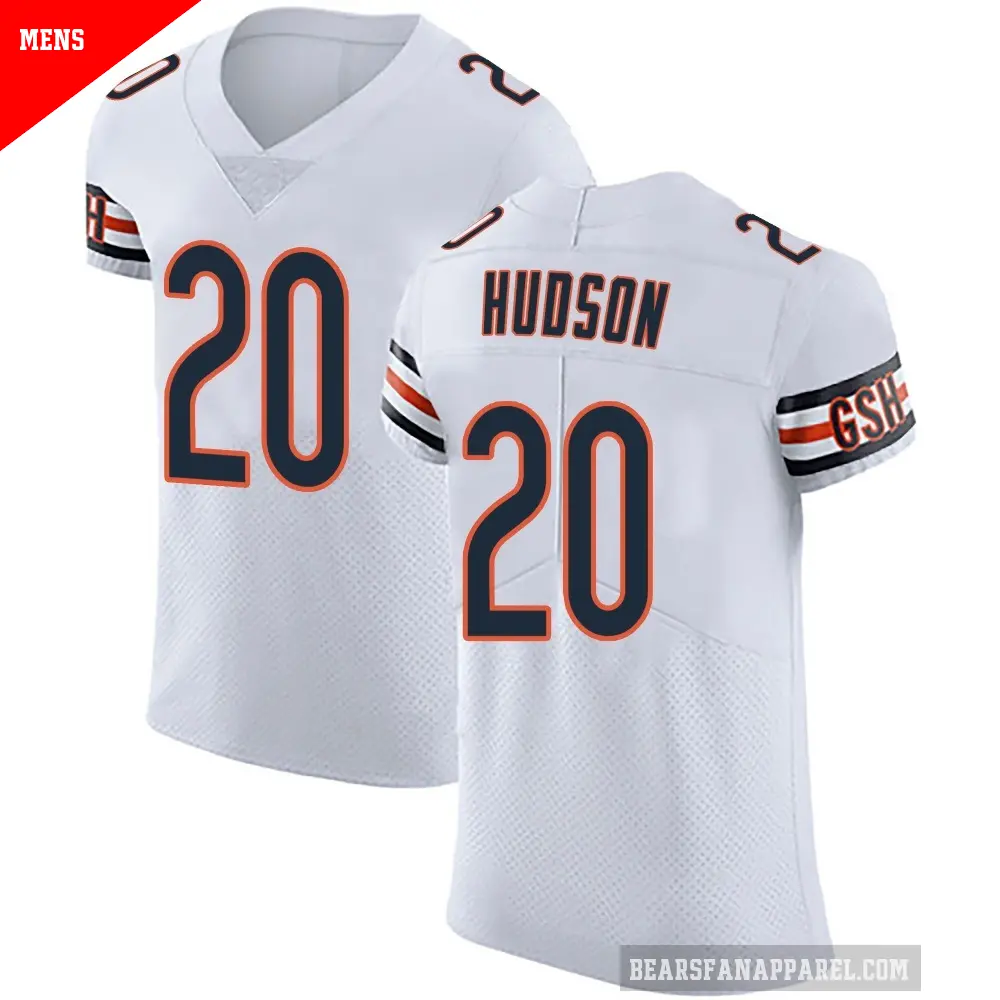 Men's Chicago Bears ＃20 Kyron Hudson White Elite Vapor Untouchable Jersey