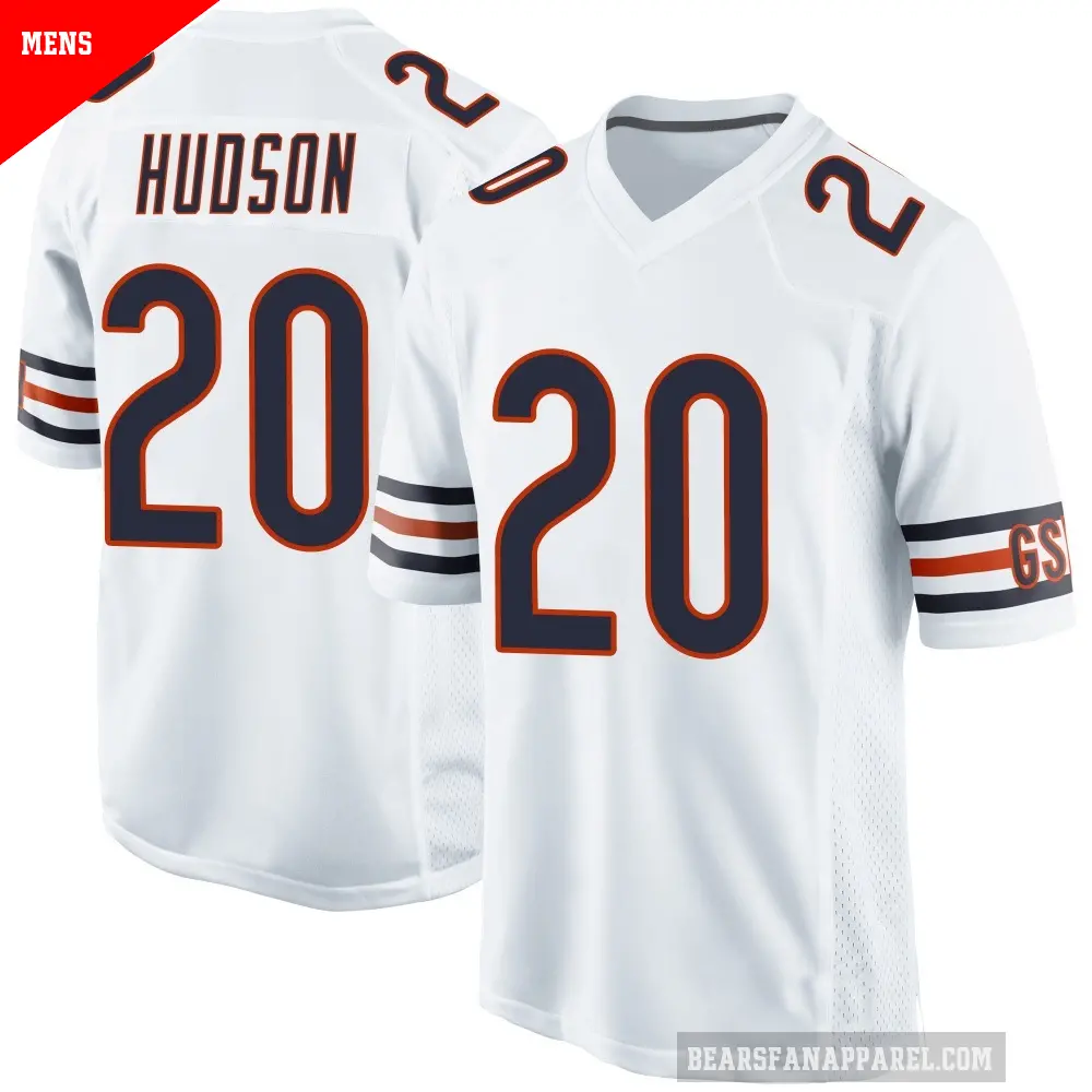 Men's Chicago Bears ＃20 Kyron Hudson White Game Jersey
