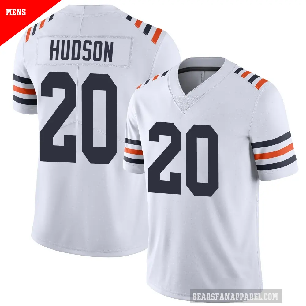 Men's Chicago Bears ＃20 Kyron Hudson White Limited Alternate Classic Vapor Jersey