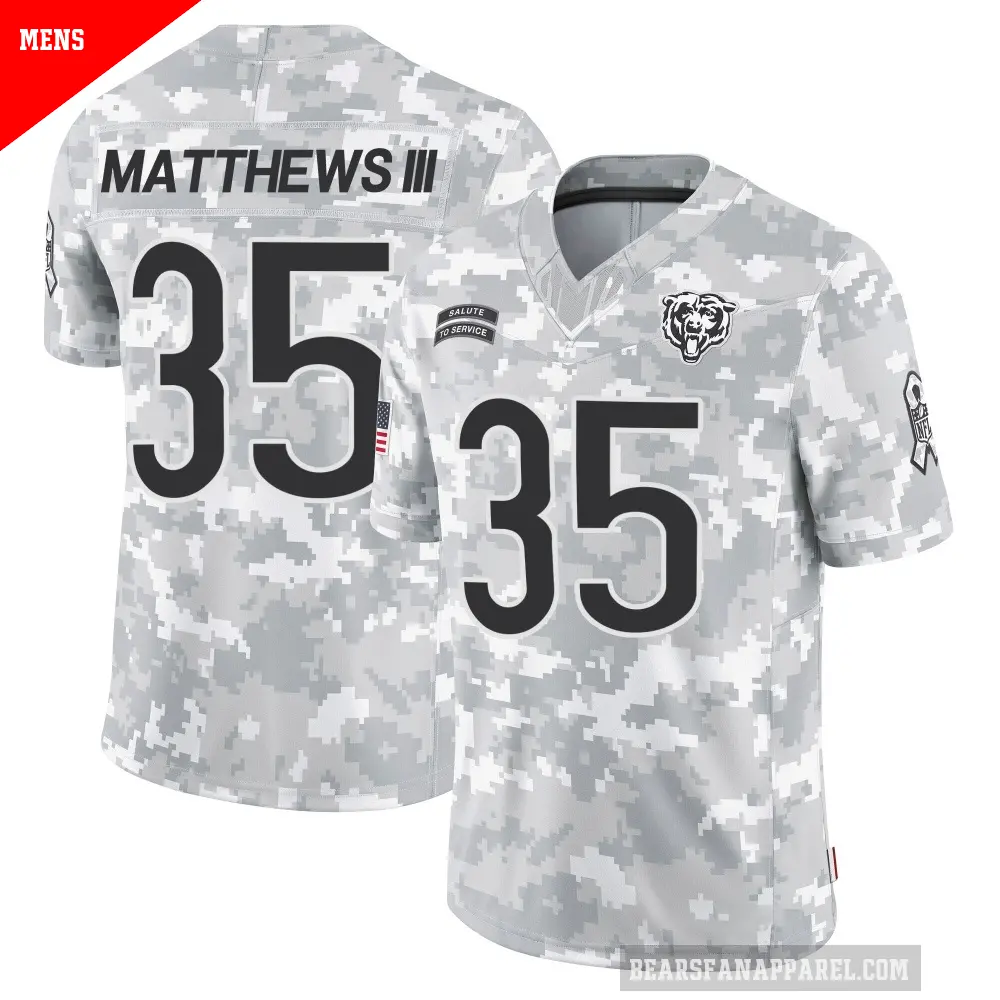 Men's Chicago Bears ＃35 Wayne Matthews III Arctic Camo Limited 2024 Salute to Service Jersey