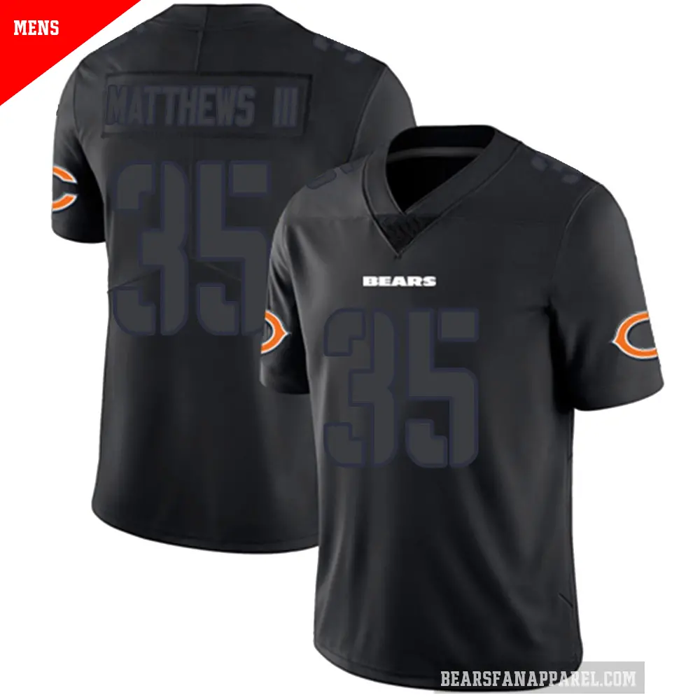 Men's Chicago Bears ＃35 Wayne Matthews III Black Impact Limited Jersey