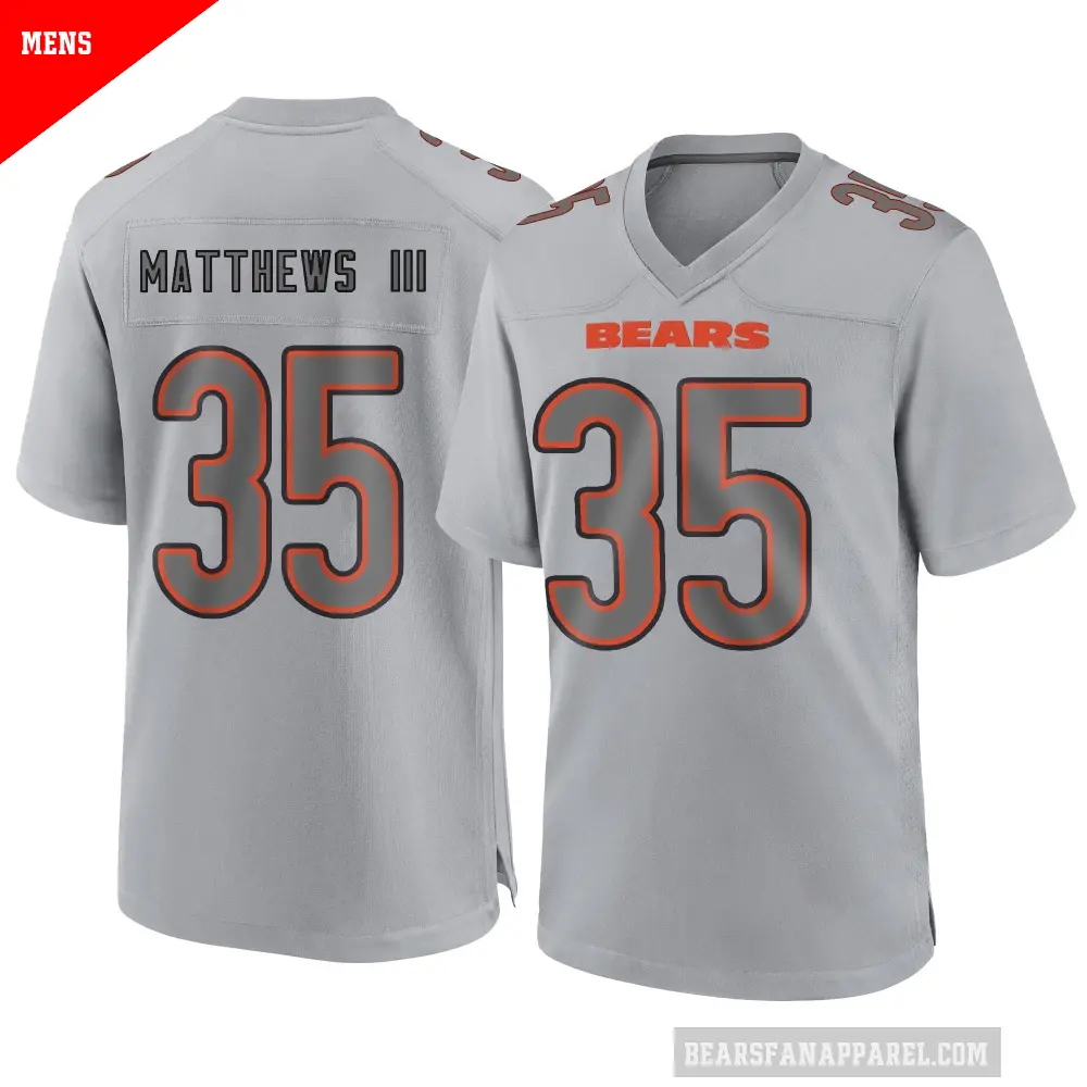 Men's Chicago Bears ＃35 Wayne Matthews III Gray Game Atmosphere Fashion Jersey