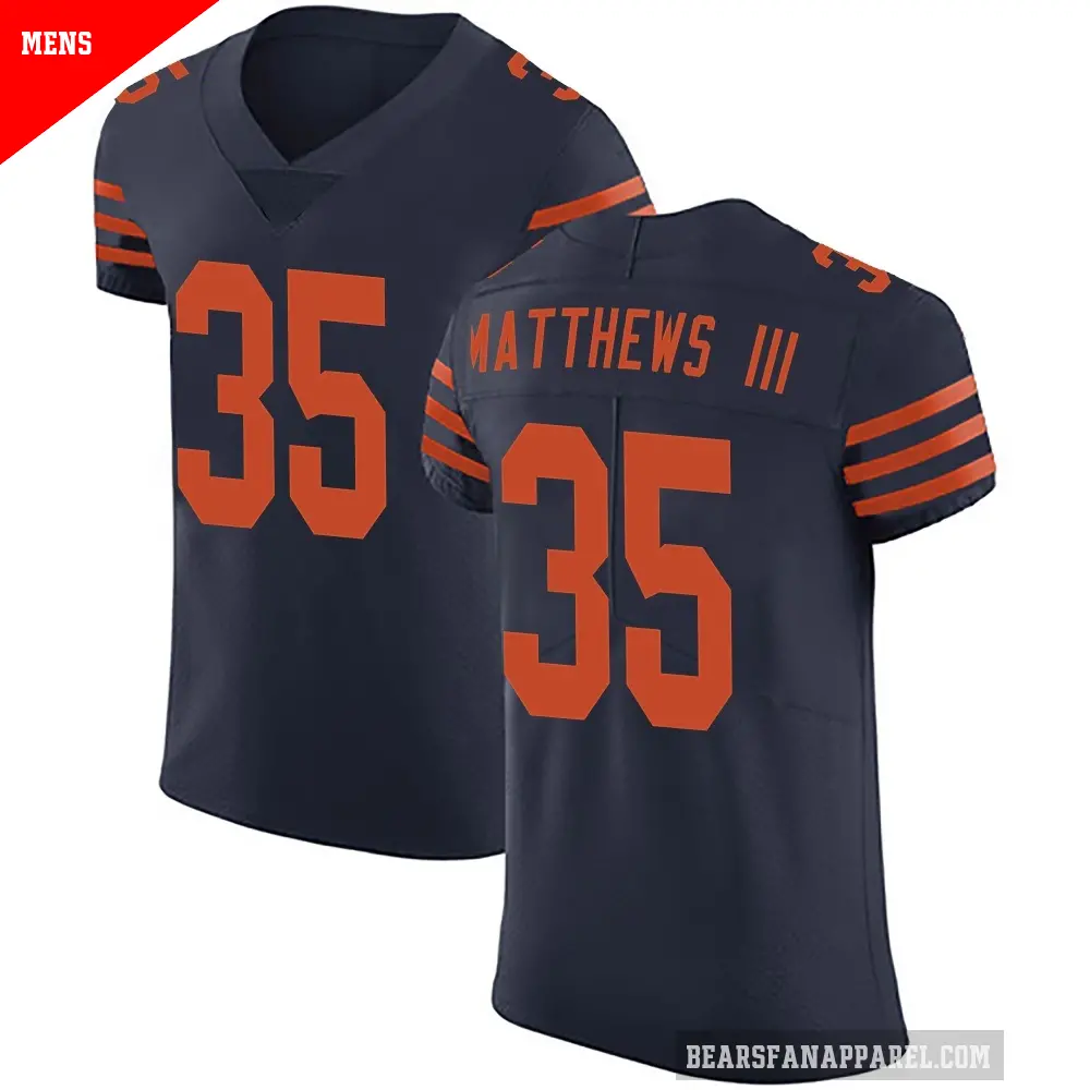 Men's Chicago Bears ＃35 Wayne Matthews III Navy Blue Elite Alternate Vapor Untouchable Jersey