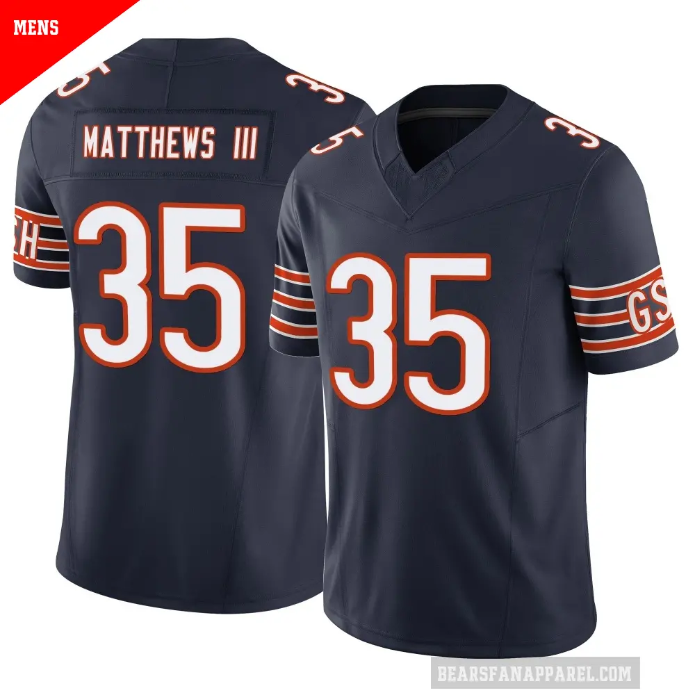 Men's Chicago Bears ＃35 Wayne Matthews III Navy Limited Vapor F.U.S.E. Jersey