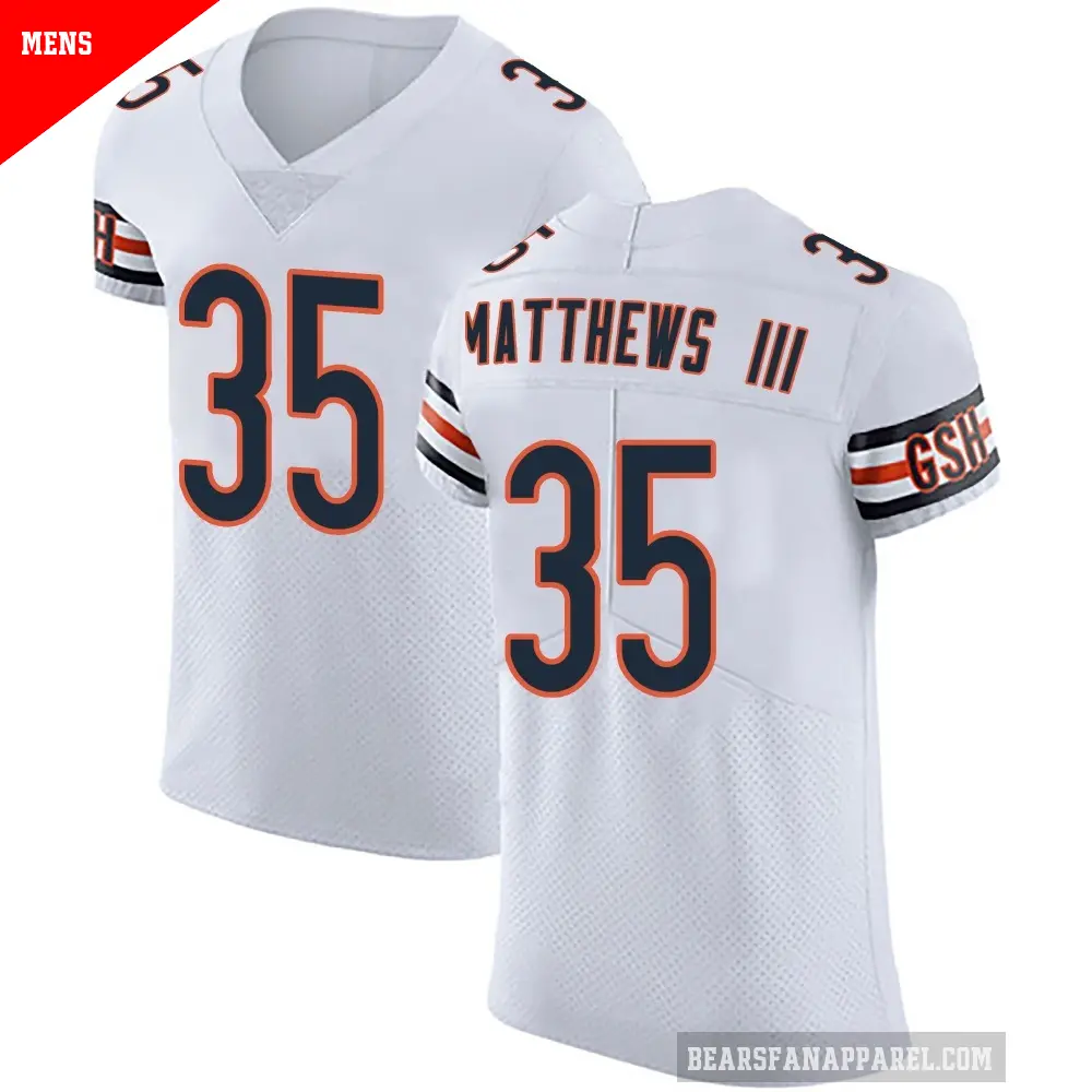 Men's Chicago Bears ＃35 Wayne Matthews III White Elite Vapor Untouchable Jersey