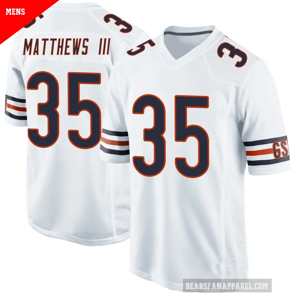 Men's Chicago Bears ＃35 Wayne Matthews III White Game Jersey