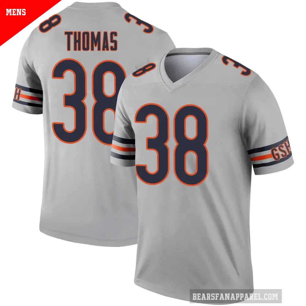 Men's Chicago Bears ＃38 Skyler Thomas Legend Inverted Silver Jersey