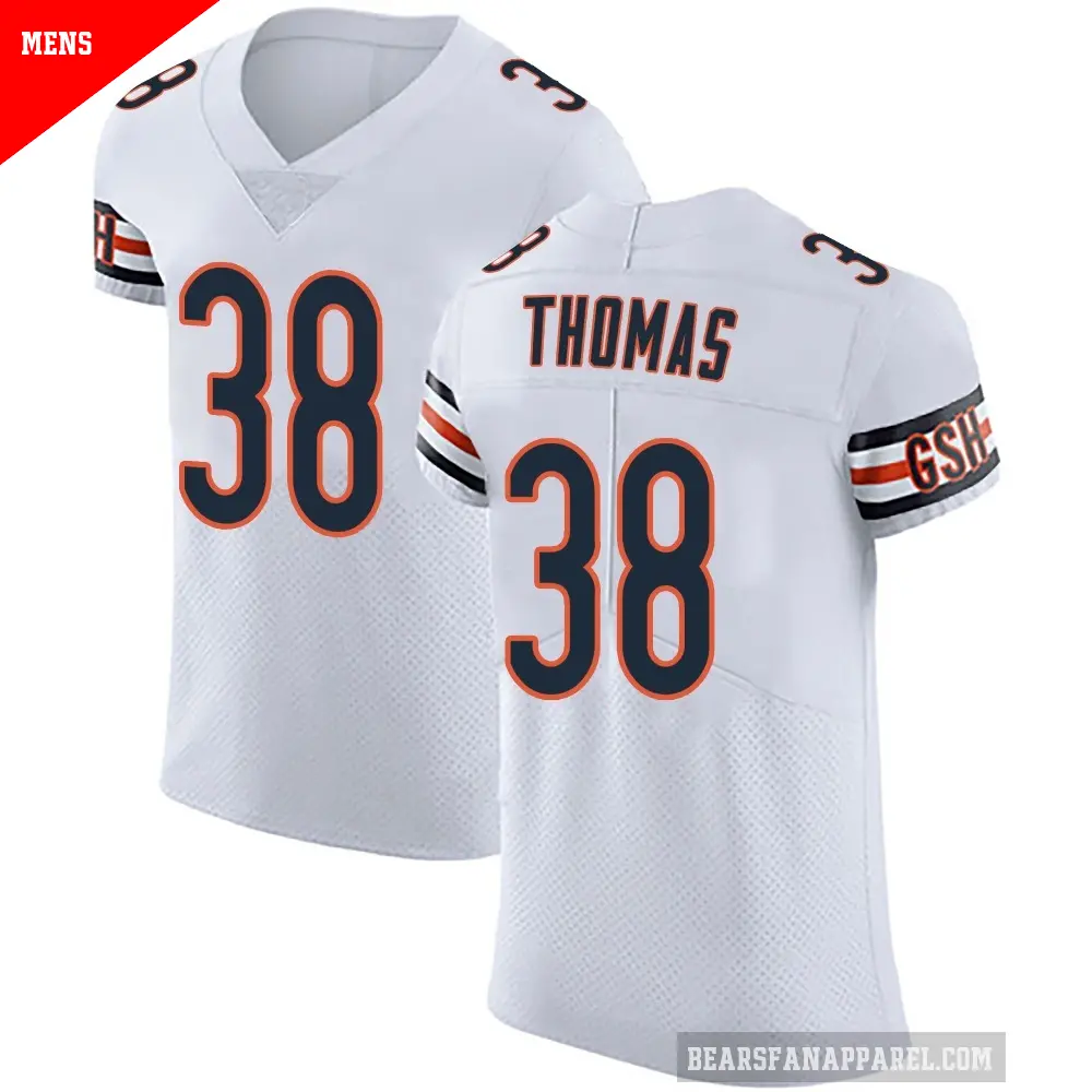Men's Chicago Bears ＃38 Skyler Thomas White Elite Vapor Untouchable Jersey