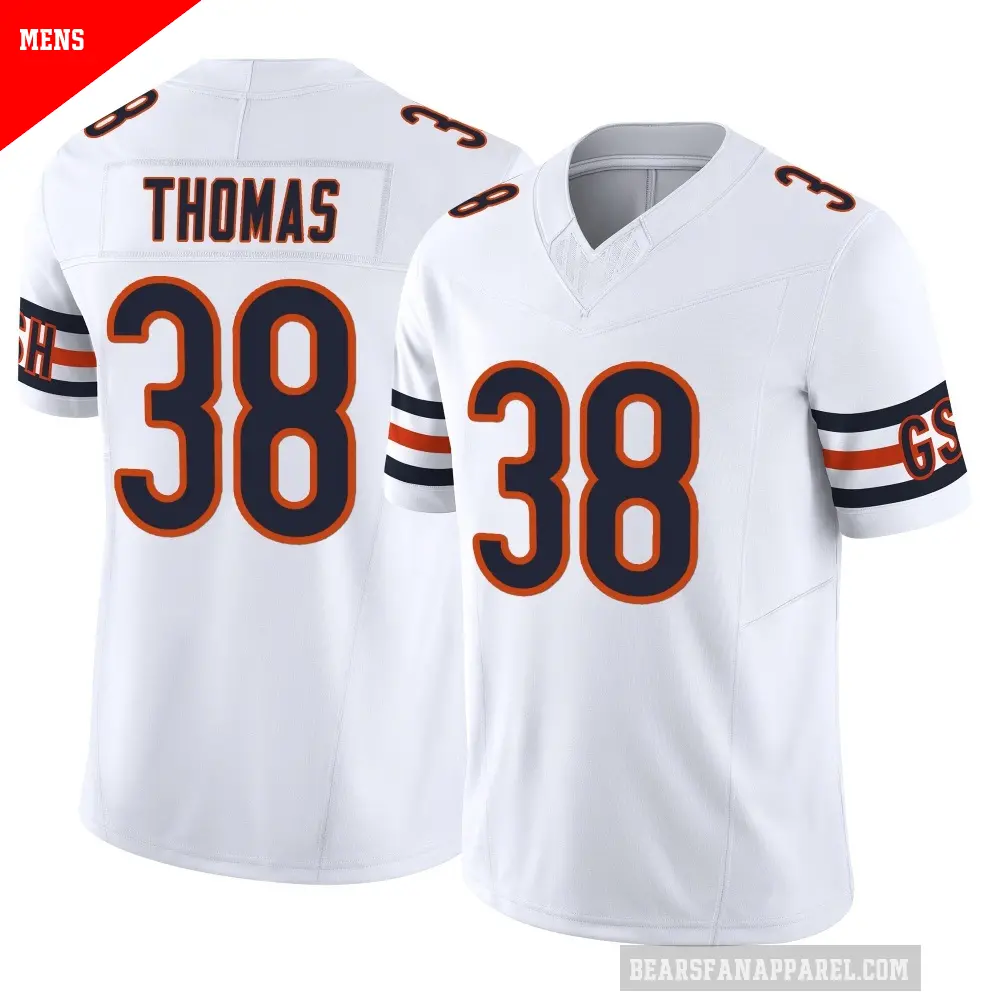 Men's Chicago Bears ＃38 Skyler Thomas White Limited Vapor F.U.S.E. Jersey
