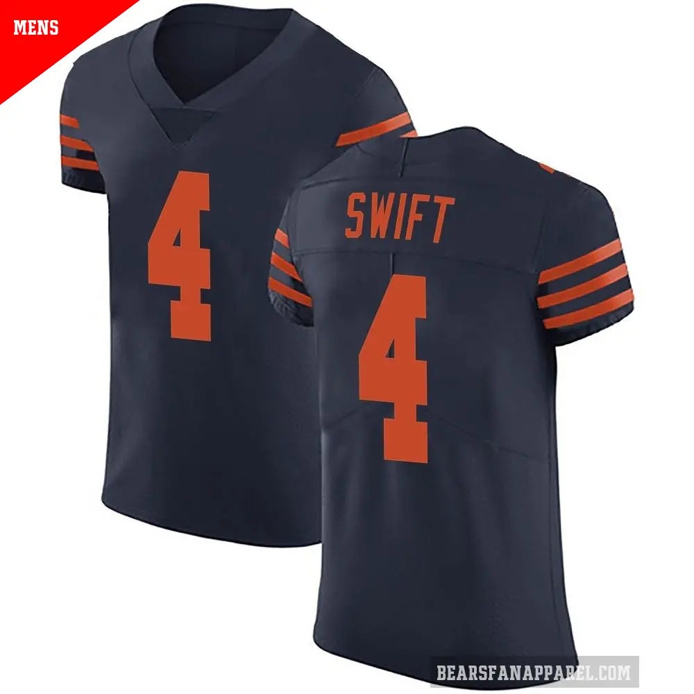 Men's Chicago Bears ＃4 D'Andre Swift Navy Blue Elite Alternate Vapor Untouchable Jersey