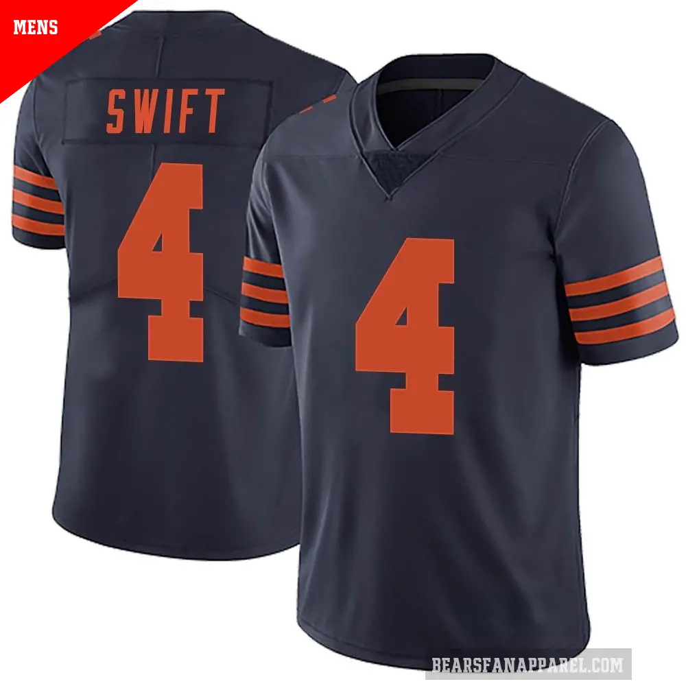 Men's Chicago Bears ＃4 D'Andre Swift Navy Blue Limited Alternate Vapor Untouchable Jersey