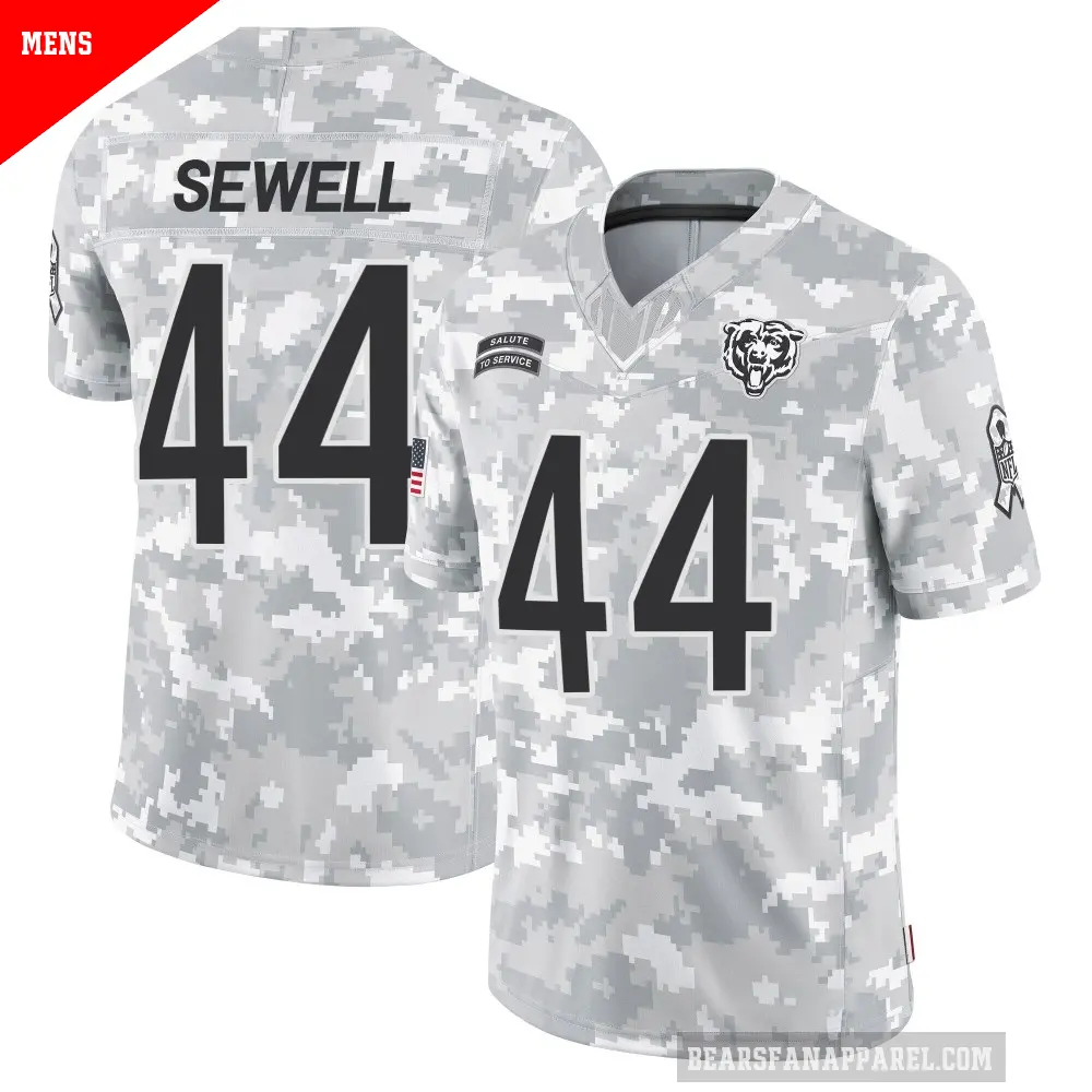 Men's Chicago Bears ＃44 Noah Sewell Arctic Camo Limited 2024 Salute to Service Jersey